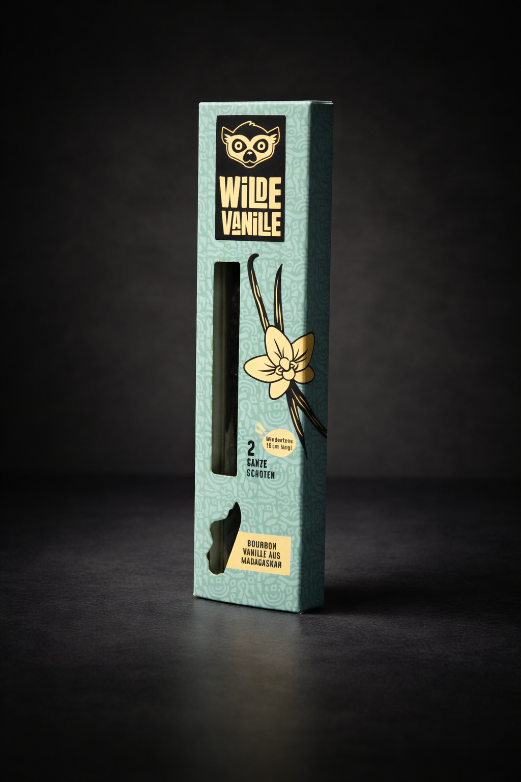 2 Bourbon-Vanilleschoten im praktischen Reagenzglas