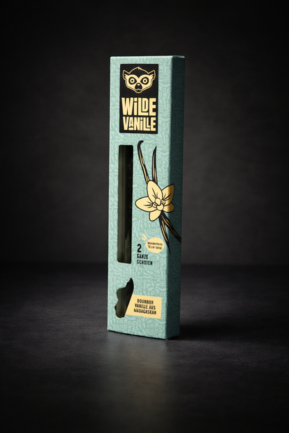 2 Bourbon-Vanilleschoten im praktischen Reagenzglas